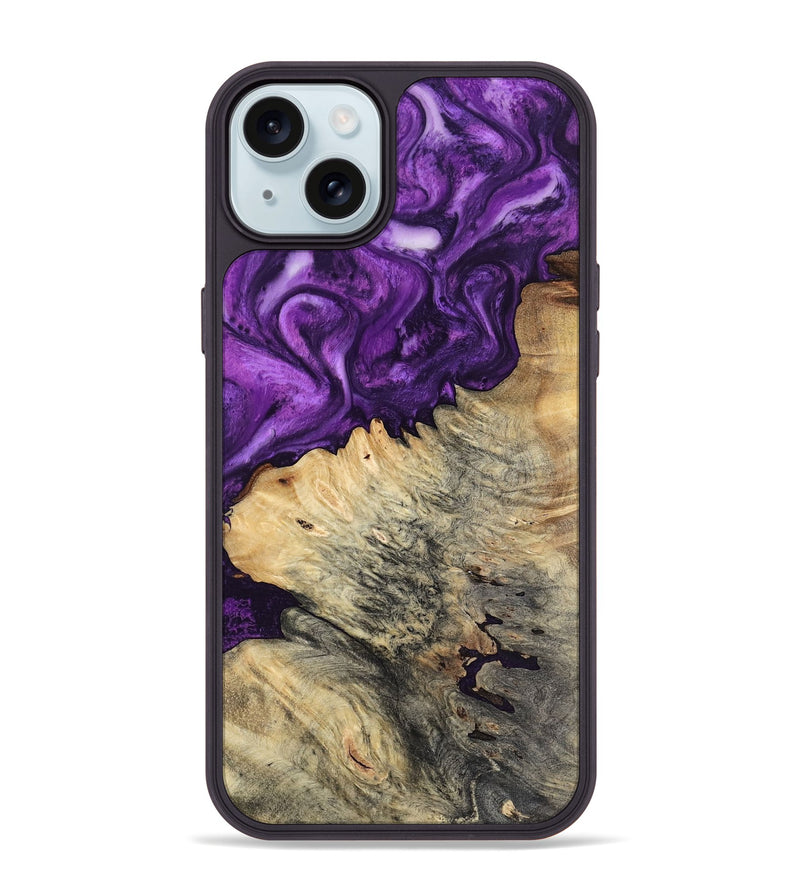 iPhone 15 Plus Wood Phone Case - Gian (Purple, 800440)