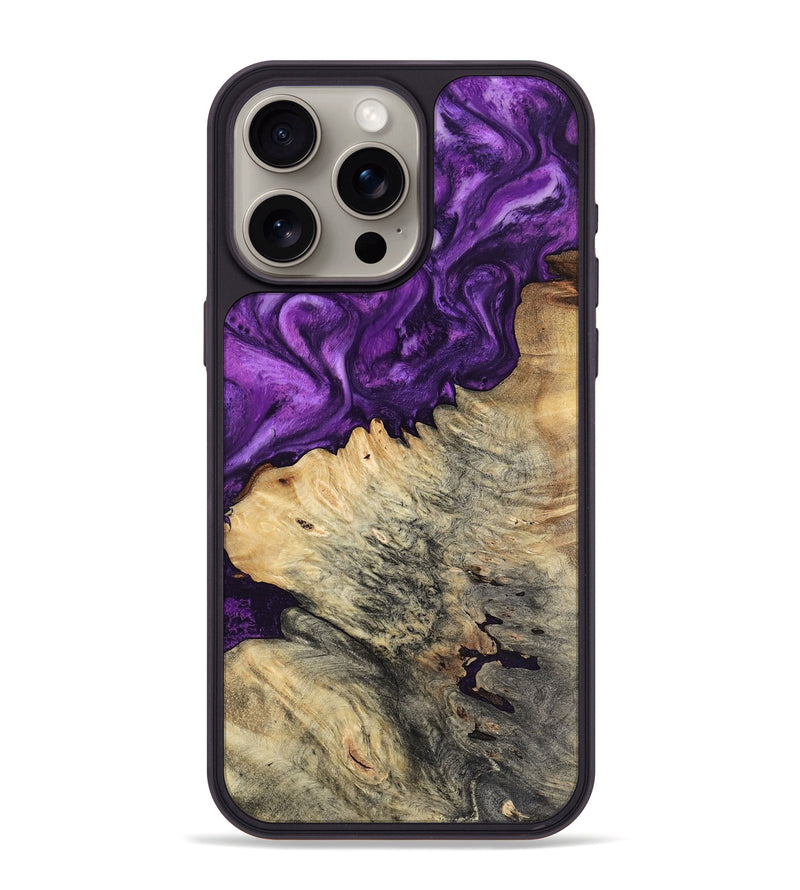 iPhone 15 Pro Max Wood Phone Case - Gian (Purple, 800440)