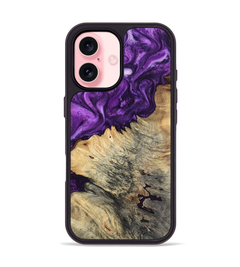 iPhone 16 Wood Phone Case - Gian (Purple, 800440)