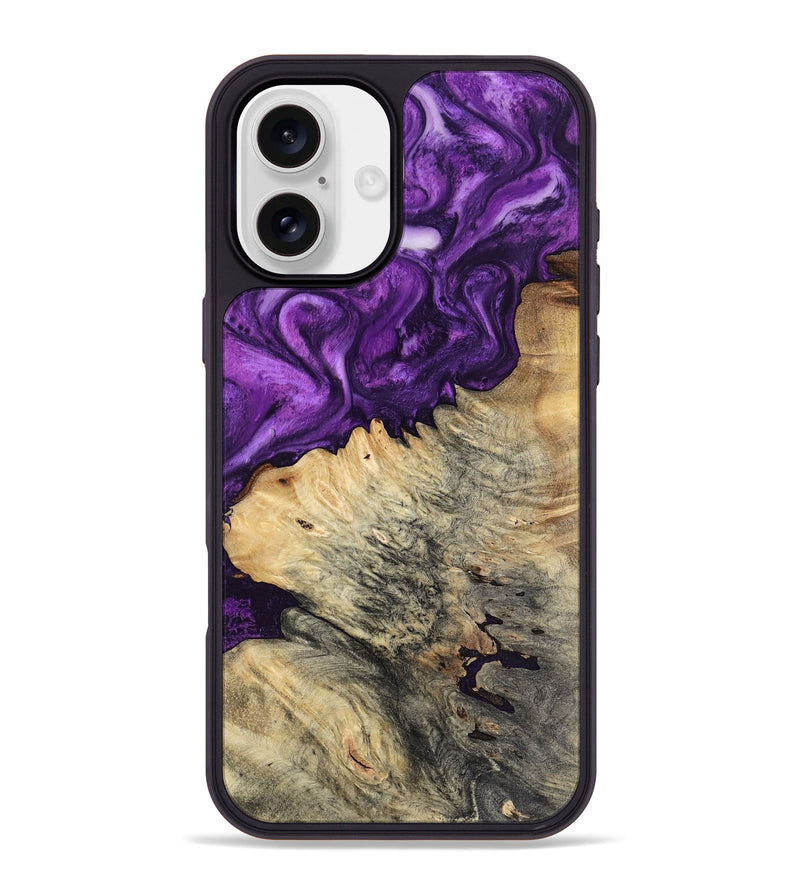 iPhone 16 Plus Wood Phone Case - Gian (Purple, 800440)