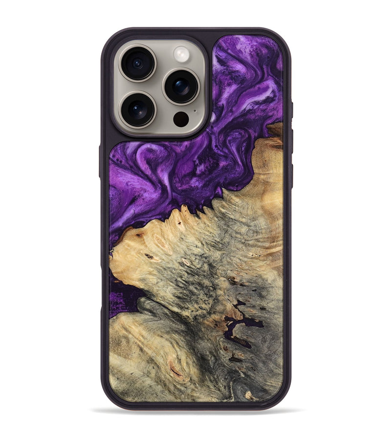 iPhone 16 Pro Max Wood Phone Case - Gian (Purple, 800440)