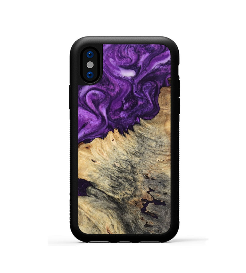 iPhone Xs Wood Phone Case - Gian (Purple, 800440)