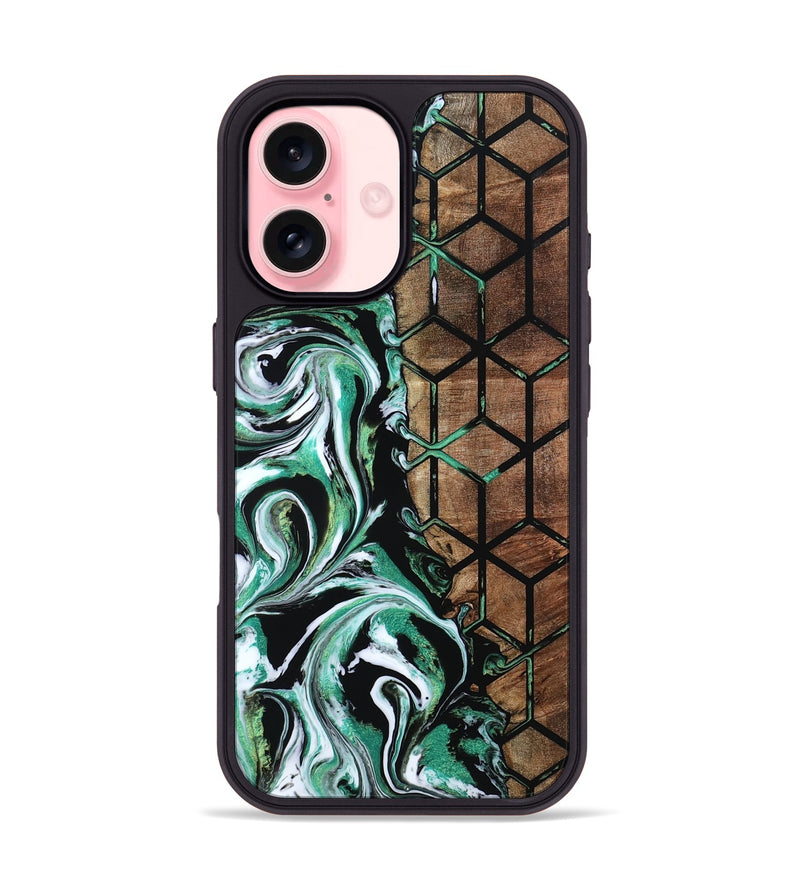 iPhone 16 Wood Phone Case - Gemma (Pattern, 800442)