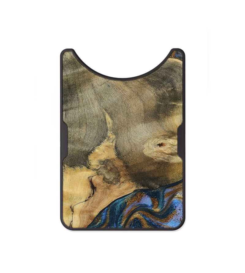 Alloy Wood Wallet - Jaidyn (Teal & Gold, 800446)