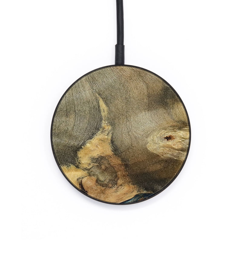 Circle Wood Wireless Charger - Jaidyn (Teal & Gold, 800446)