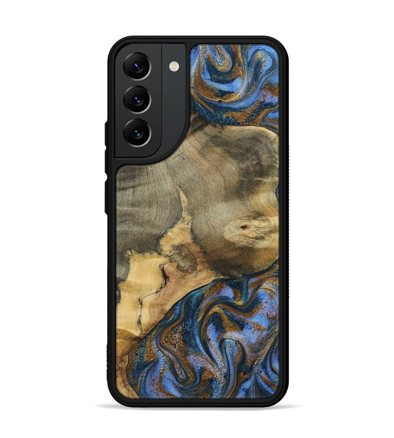 Galaxy S22 Plus Wood Phone Case - Jaidyn (Teal & Gold, 800446)