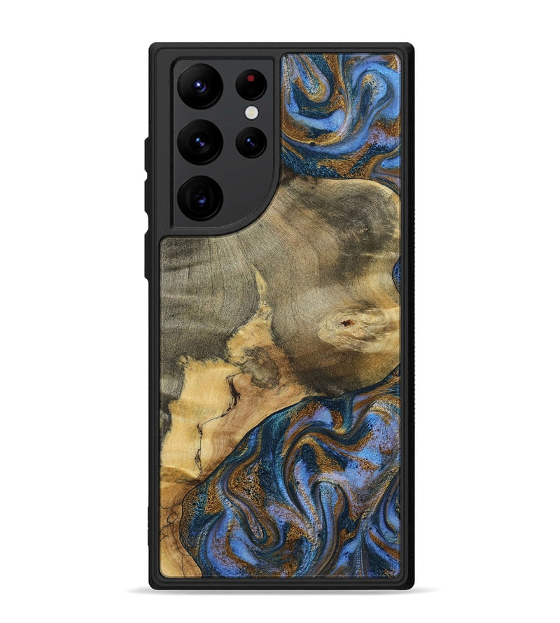 Galaxy S22 Ultra Wood Phone Case - Jaidyn (Teal & Gold, 800446)