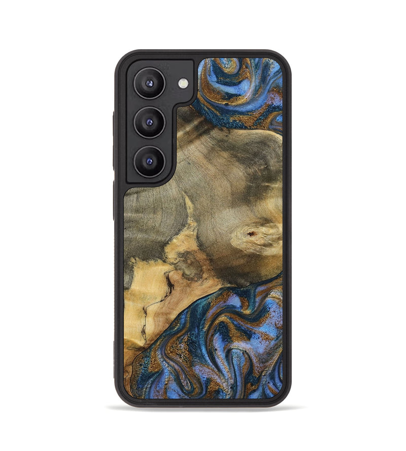 Galaxy S23 Wood Phone Case - Jaidyn (Teal & Gold, 800446)