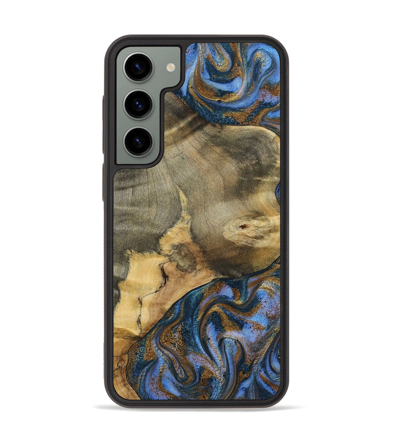 Galaxy S23 Plus Wood Phone Case - Jaidyn (Teal & Gold, 800446)