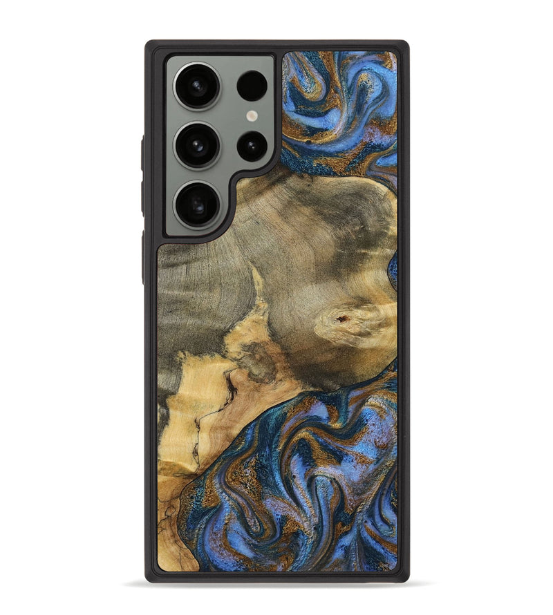 Galaxy S23 Ultra Wood Phone Case - Jaidyn (Teal & Gold, 800446)