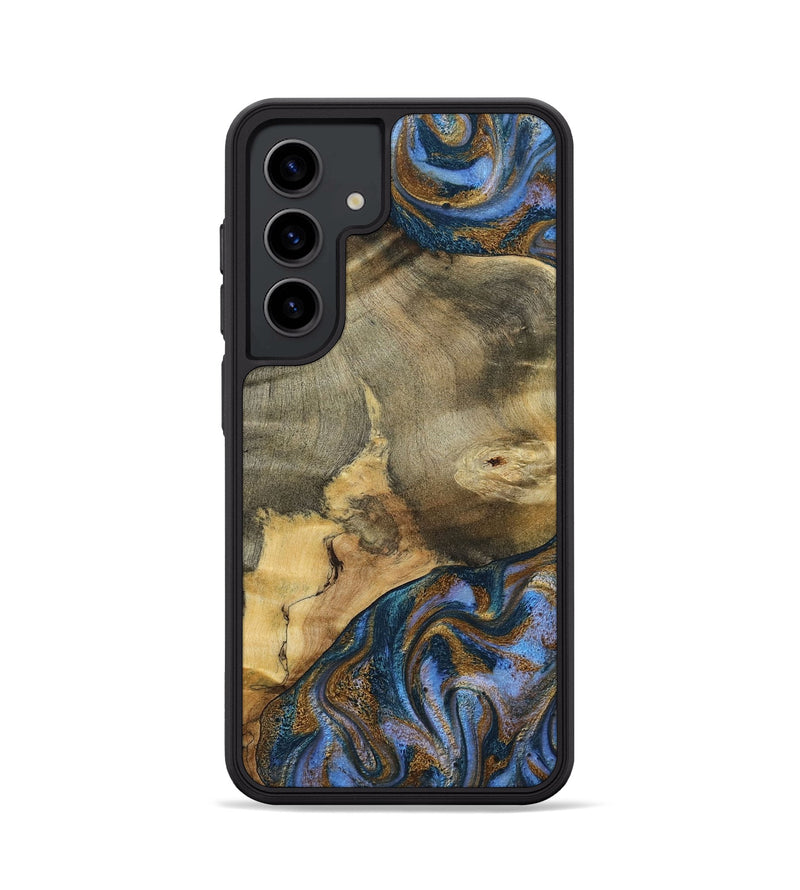 Galaxy S24 Wood Phone Case - Jaidyn (Teal & Gold, 800446)