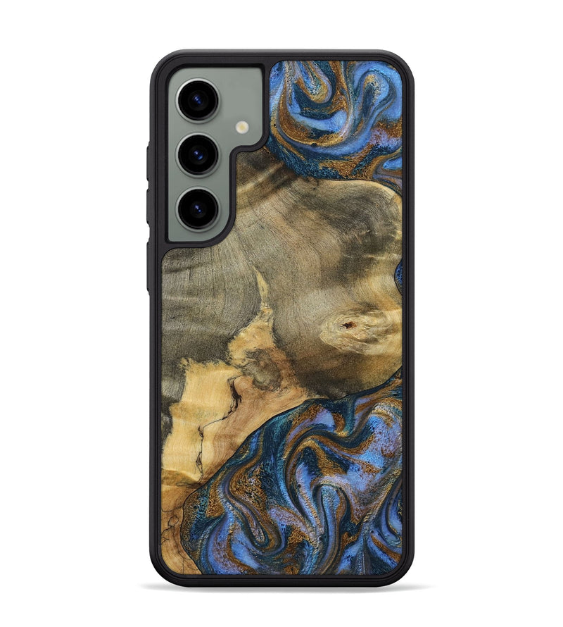 Galaxy S24 Plus Wood Phone Case - Jaidyn (Teal & Gold, 800446)