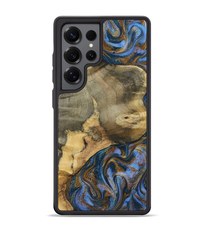 Galaxy S25 Ultra Wood Phone Case - Jaidyn (Teal & Gold, 800446)
