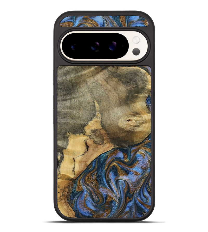 Pixel 10 Pro XL Wood Phone Case - Jaidyn (Teal & Gold, 800446)