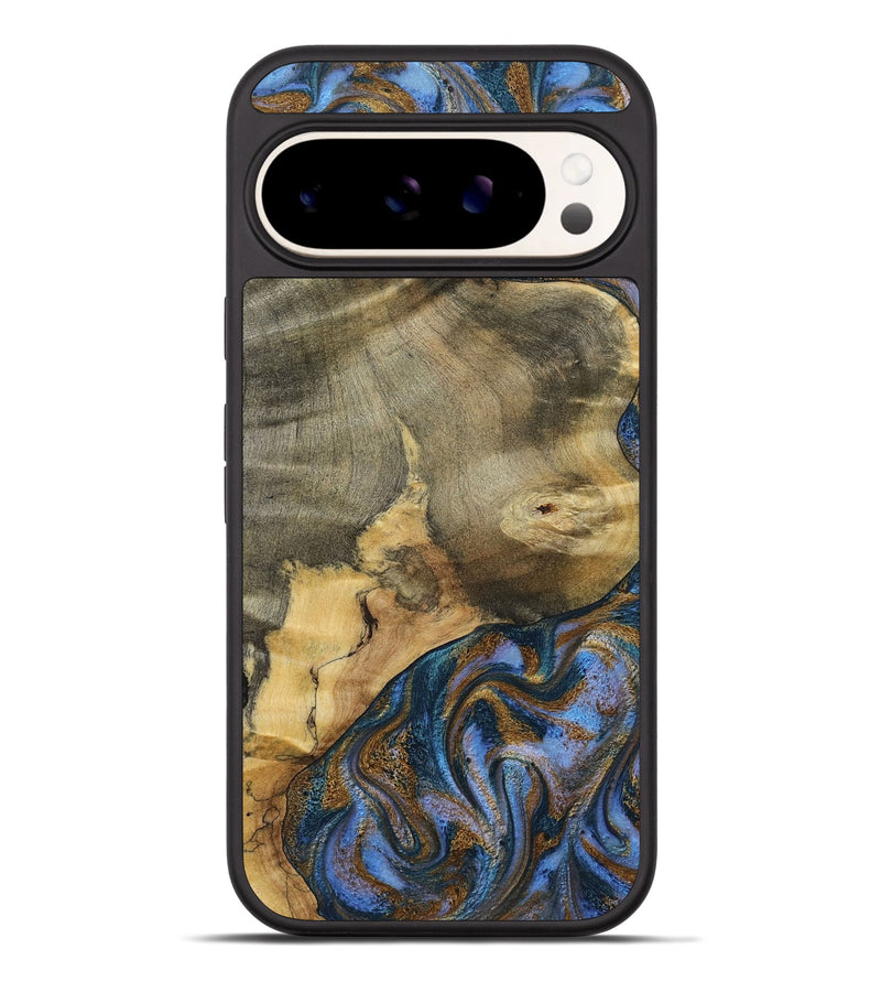 Pixel 9 Pro XL Wood Phone Case - Jaidyn (Teal & Gold, 800446)