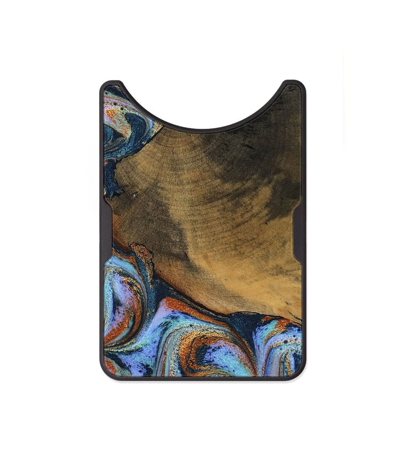 Alloy Wood Wallet - Retha (Teal & Gold, 800452)