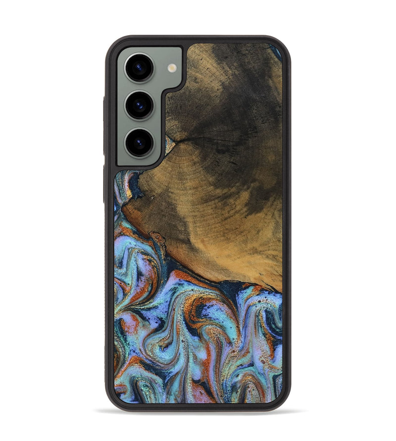 Galaxy S23 Plus Wood Phone Case - Retha (Teal & Gold, 800452)
