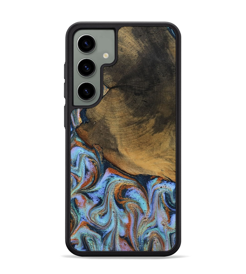 Galaxy S24 Plus Wood Phone Case - Retha (Teal & Gold, 800452)