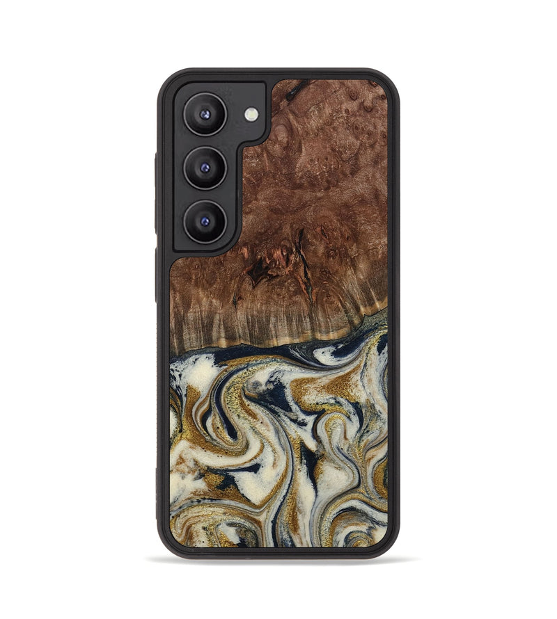 Galaxy S23 Wood Phone Case - Noel (Teal & Gold, 800454)