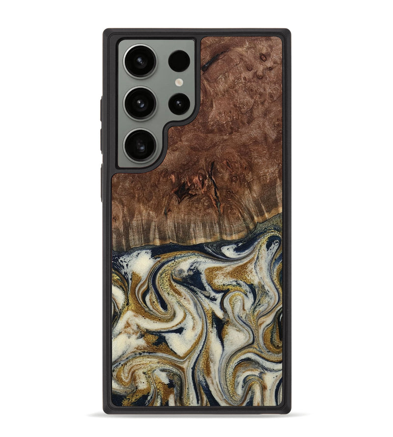 Galaxy S23 Ultra Wood Phone Case - Noel (Teal & Gold, 800454)