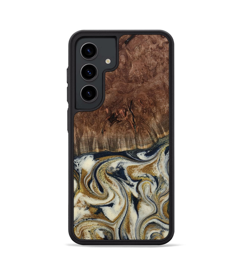 Galaxy S24 Wood Phone Case - Noel (Teal & Gold, 800454)
