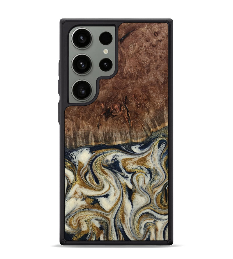 Galaxy S24 Ultra Wood Phone Case - Noel (Teal & Gold, 800454)