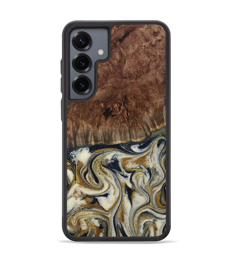 Galaxy S25 Plus Wood Phone Case - Noel (Teal & Gold, 800454)