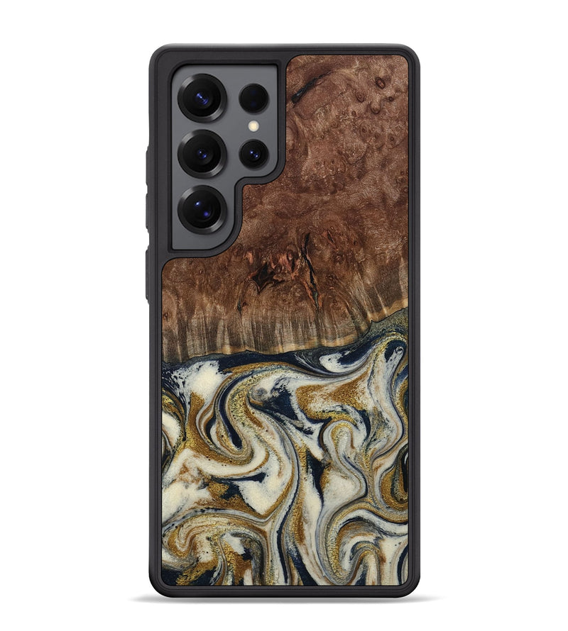 Galaxy S25 Ultra Wood Phone Case - Noel (Teal & Gold, 800454)