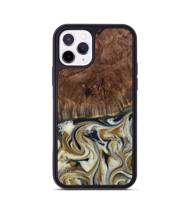 iPhone 11 Pro Wood Phone Case - Noel (Teal & Gold, 800454)