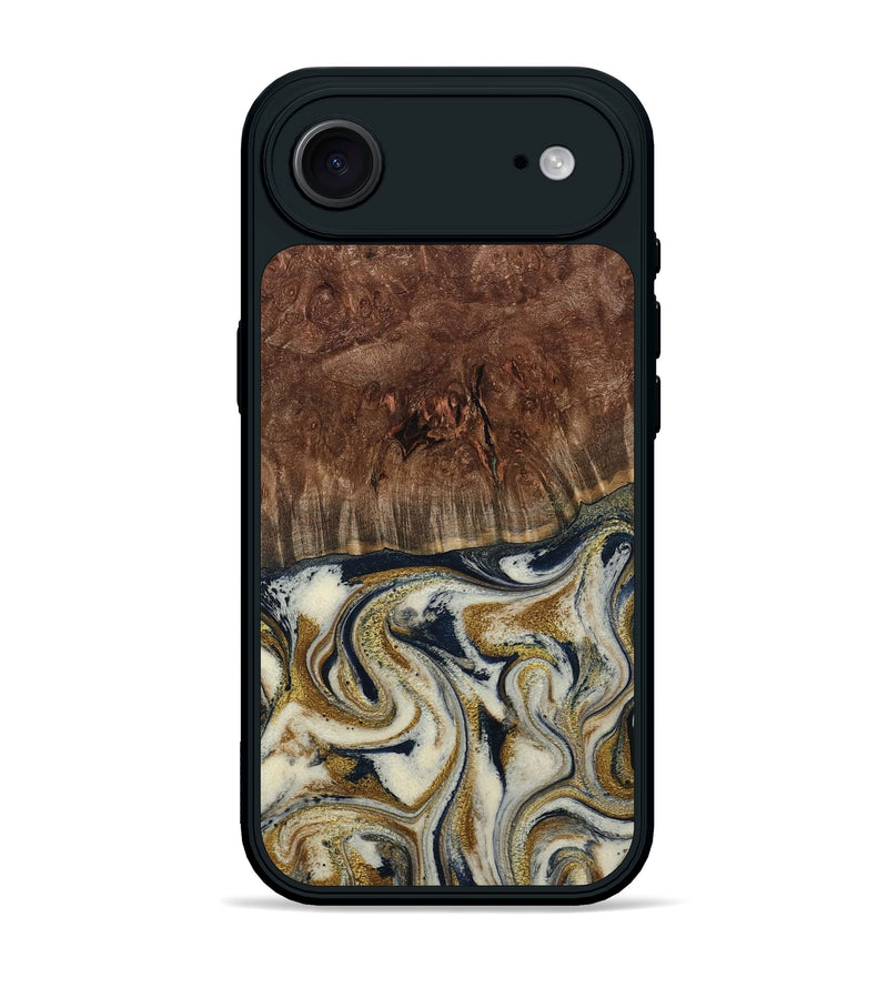 iPhone 17 Air Wood Phone Case - Noel (Teal & Gold, 800454)