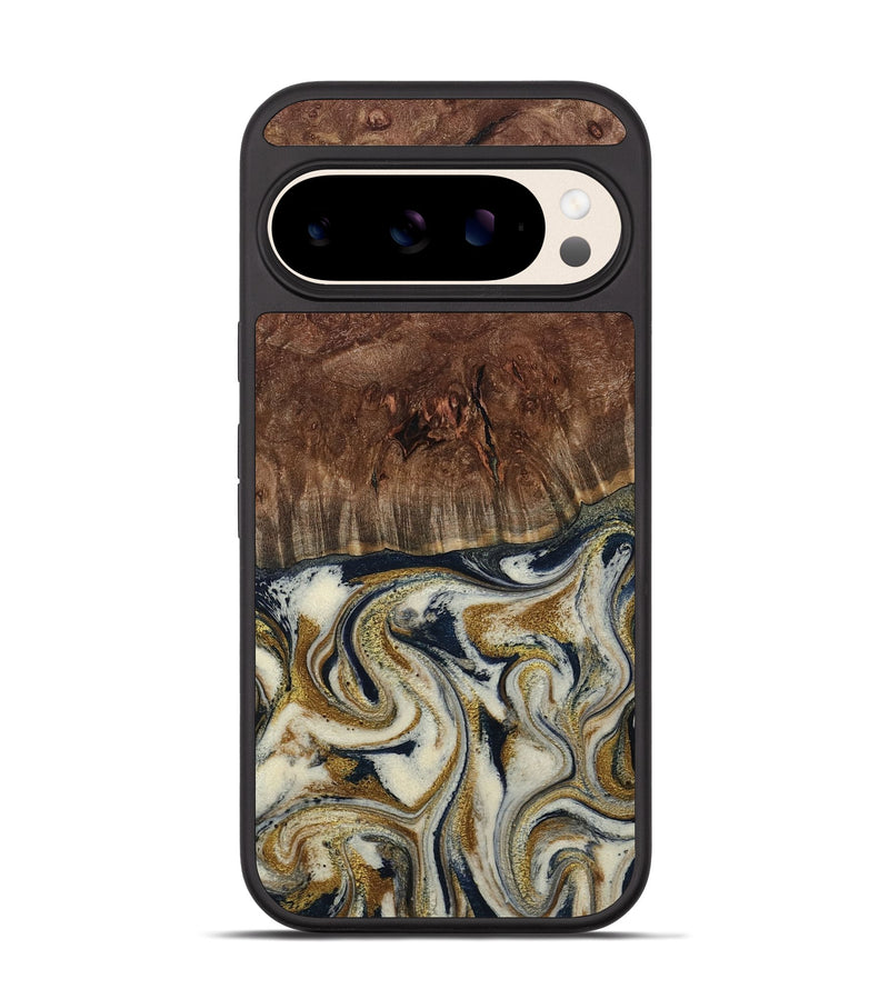 Pixel 10 Wood Phone Case - Noel (Teal & Gold, 800454)
