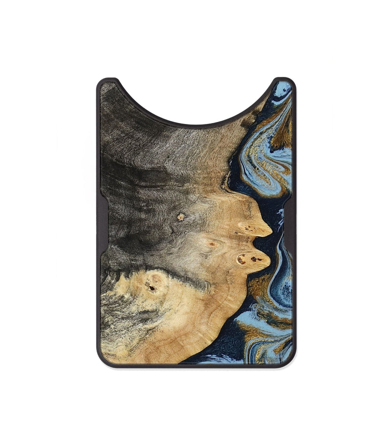 Alloy Wood Wallet - Letha (Teal & Gold, 800458)