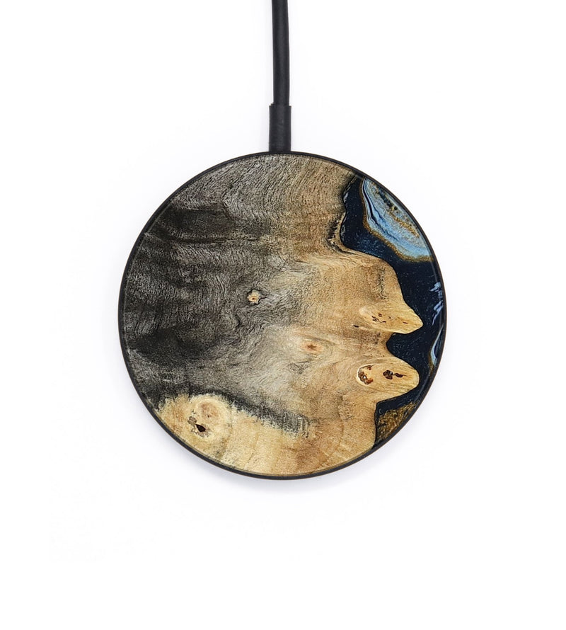 Circle Wood Wireless Charger - Letha (Teal & Gold, 800458)