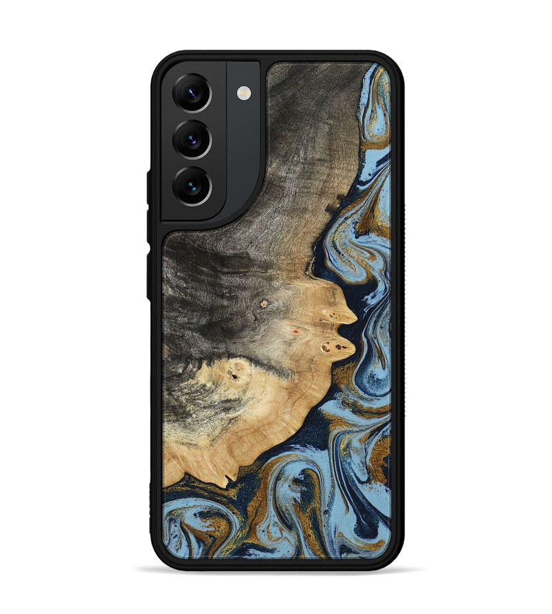 Galaxy S22 Plus Wood Phone Case - Letha (Teal & Gold, 800458)