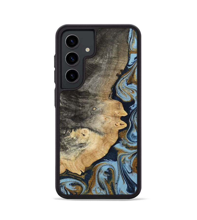 Galaxy S24 Wood Phone Case - Letha (Teal & Gold, 800458)