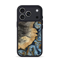 iPhone 17 Pro Wood Phone Case - Letha (Teal & Gold, 800458)