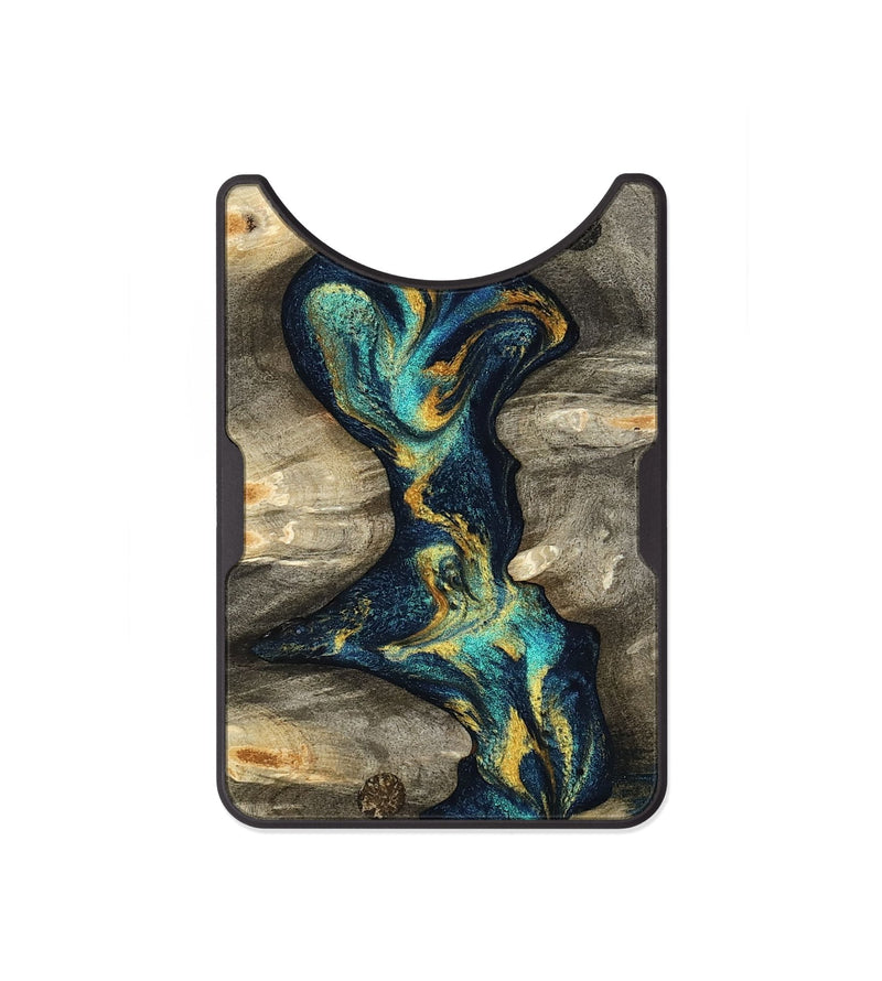 Alloy Wood Wallet - Syreeta (Teal & Gold, 800459)