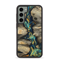 Galaxy S23 Plus Wood Phone Case - Syreeta (Teal & Gold, 800459)