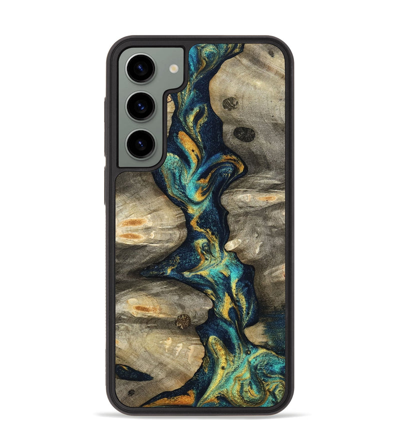 Galaxy S23 Plus Wood Phone Case - Syreeta (Teal & Gold, 800459)