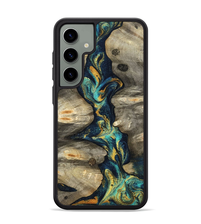 Galaxy S24 Plus Wood Phone Case - Syreeta (Teal & Gold, 800459)