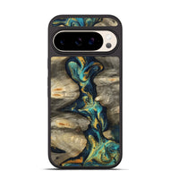 Pixel 10 Wood Phone Case - Syreeta (Teal & Gold, 800459)