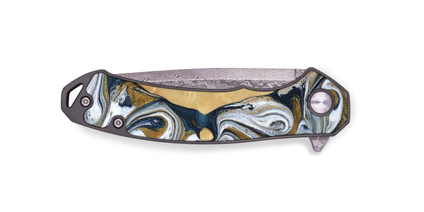 EDC Wood Pocket Knife - Jaeden (Teal & Gold, 800460)
