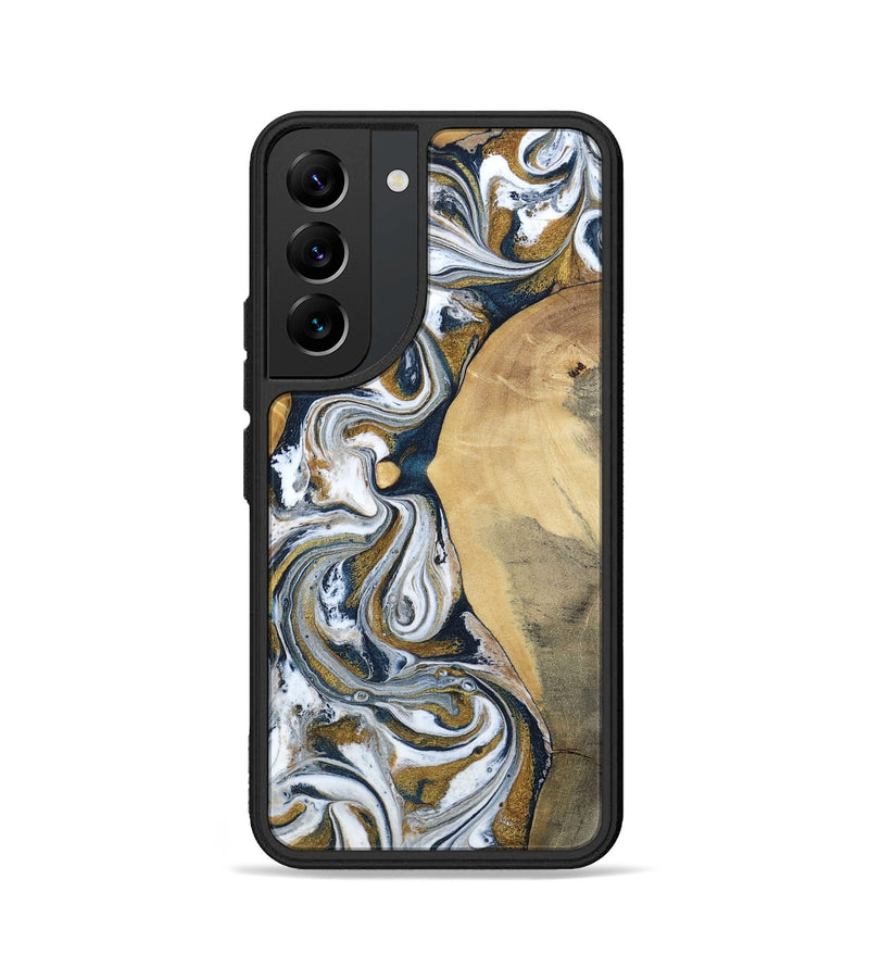 Galaxy S22 Wood Phone Case - Jaeden (Teal & Gold, 800460)