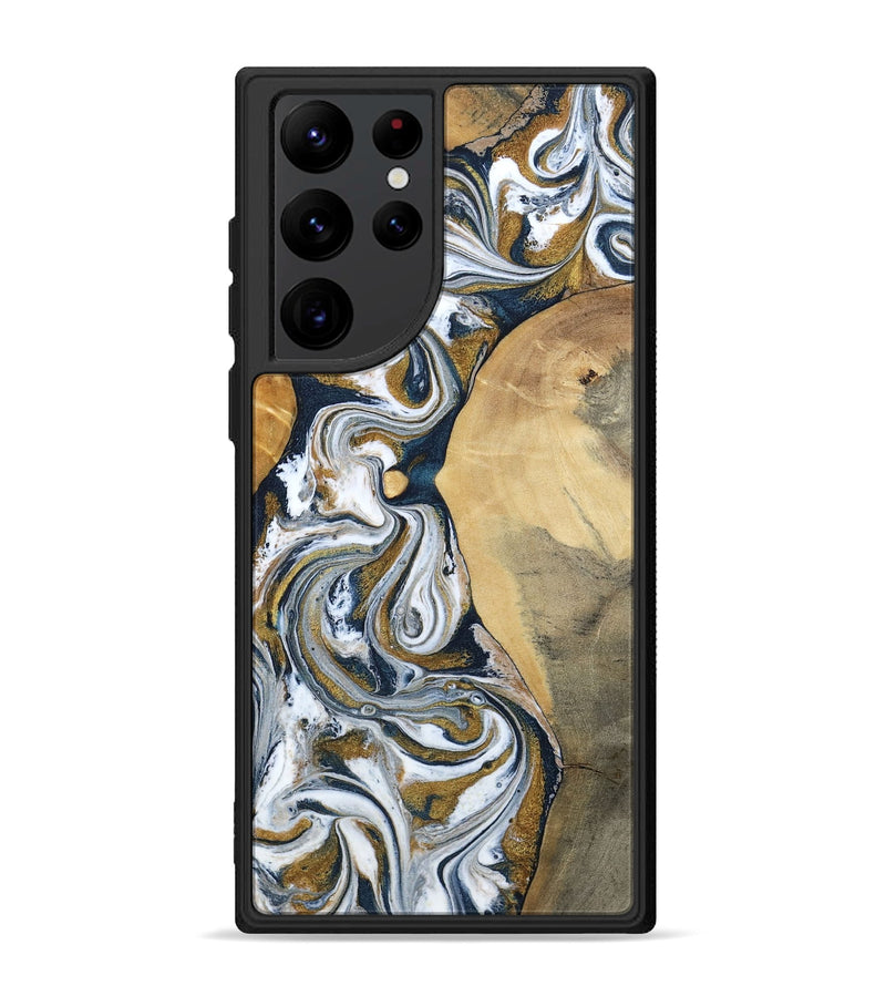 Galaxy S22 Ultra Wood Phone Case - Jaeden (Teal & Gold, 800460)