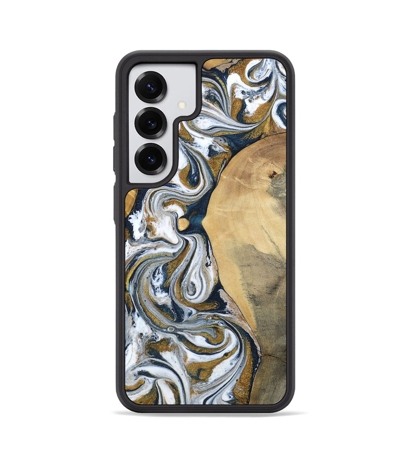 Galaxy S25 Wood Phone Case - Jaeden (Teal & Gold, 800460)
