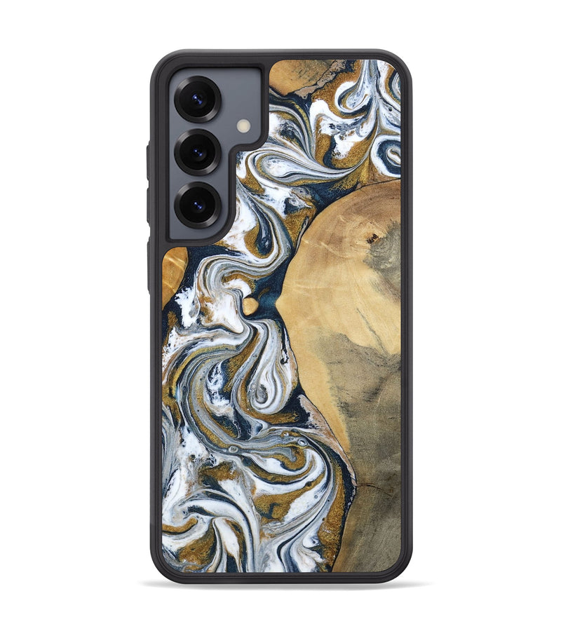 Galaxy S25 Plus Wood Phone Case - Jaeden (Teal & Gold, 800460)