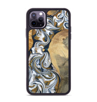 iPhone 11 Pro Max Wood Phone Case - Jaeden (Teal & Gold, 800460)