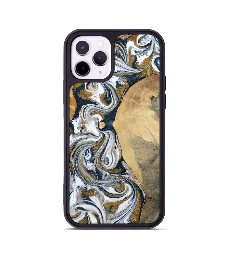 iPhone 11 Pro Wood Phone Case - Jaeden (Teal & Gold, 800460)