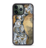 iPhone 13 Pro Max Wood Phone Case - Jaeden (Teal & Gold, 800460)