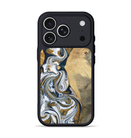 iPhone 17 Pro Wood Phone Case - Jaeden (Teal & Gold, 800460)